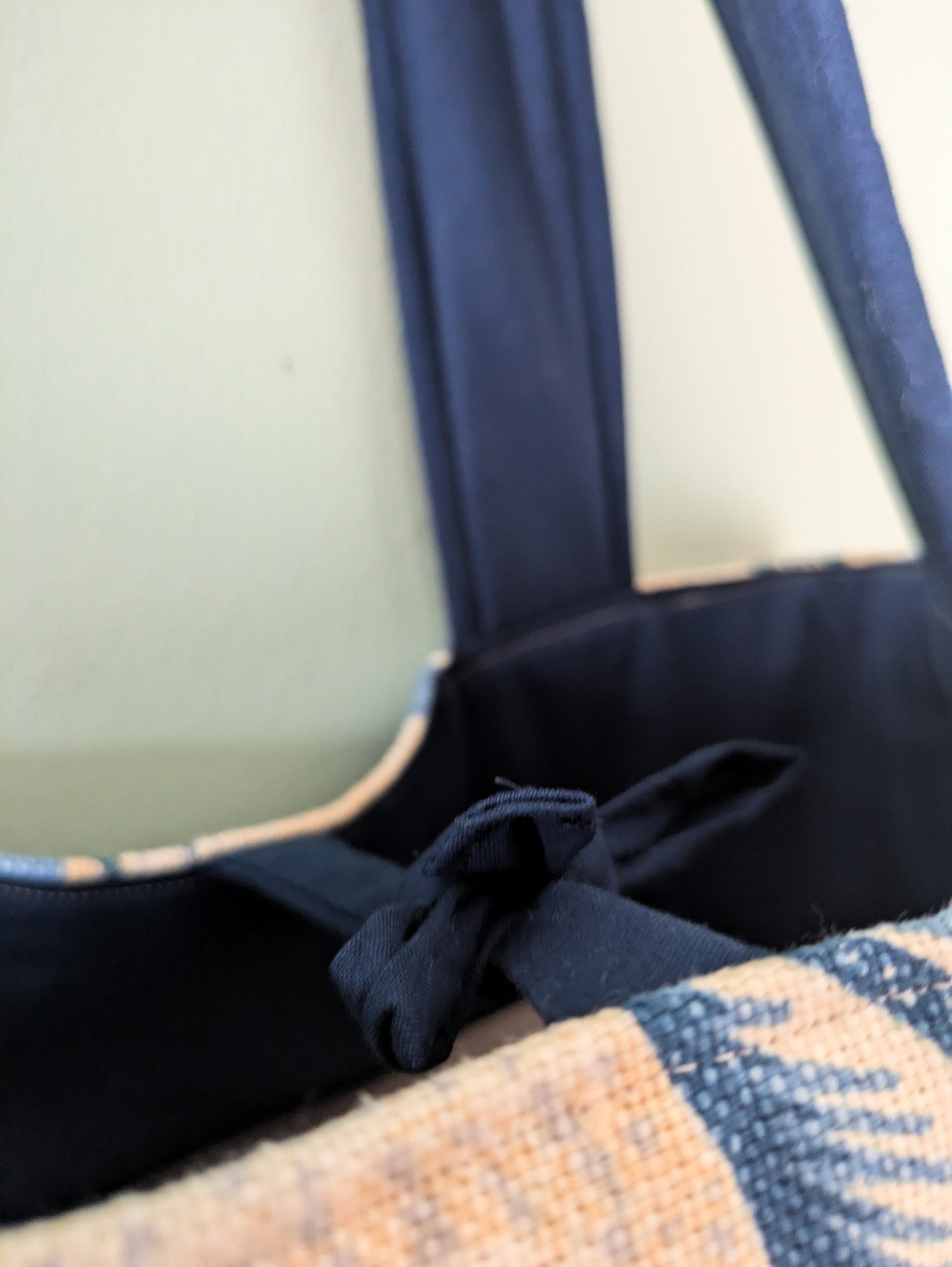 Tote bag midi Blumen blau