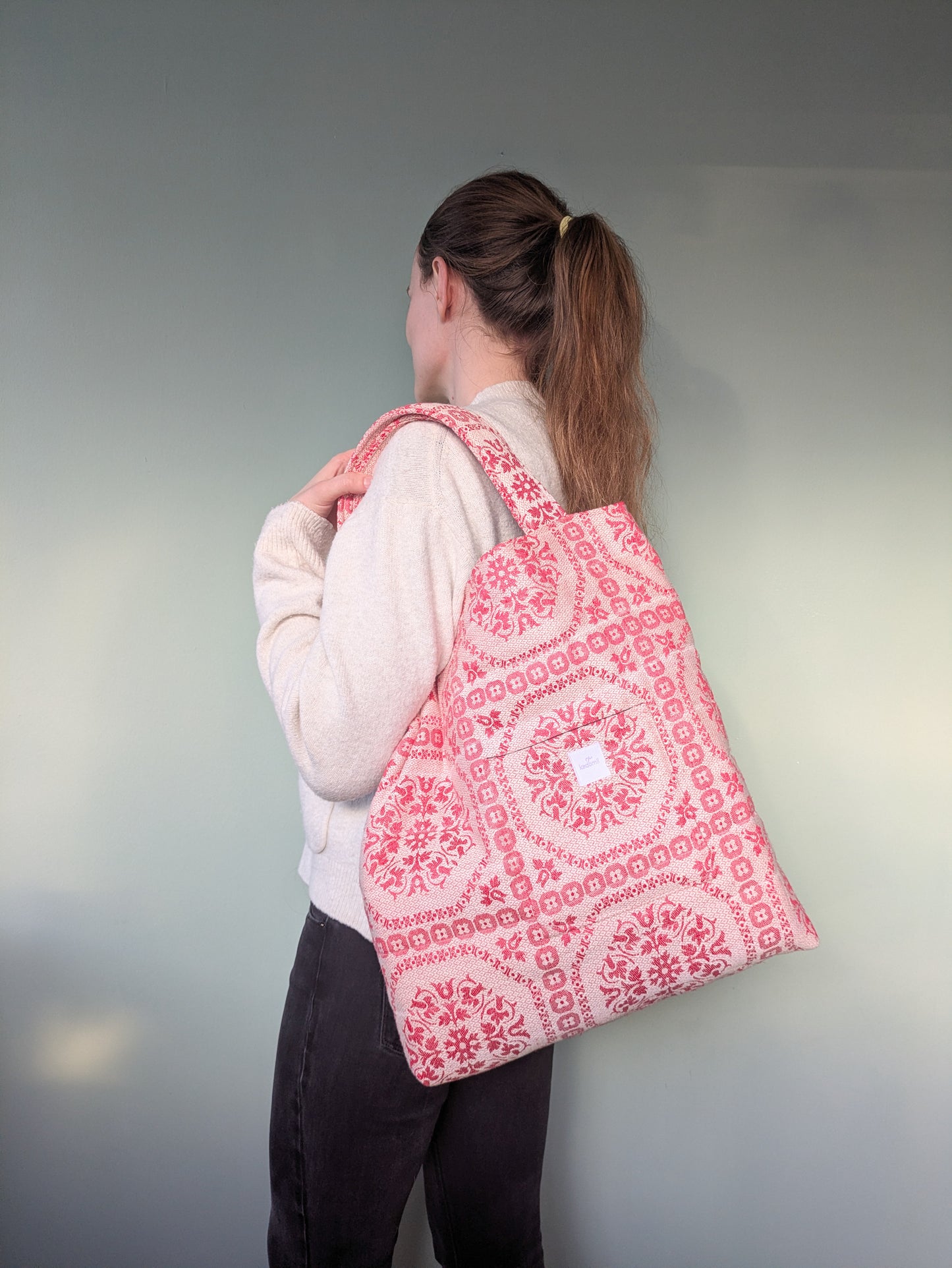 Tote bag XL rot weiß