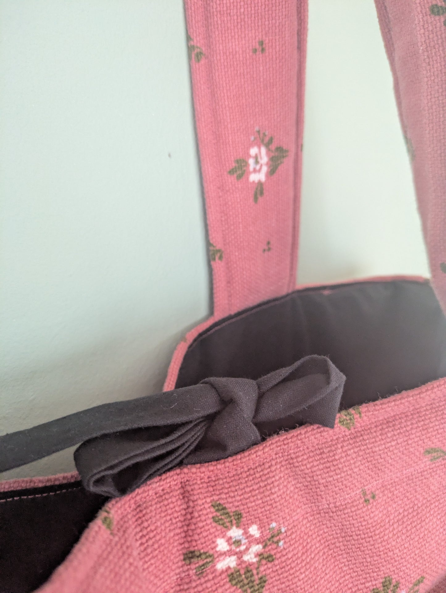 Tote bag midi rosa geblümt