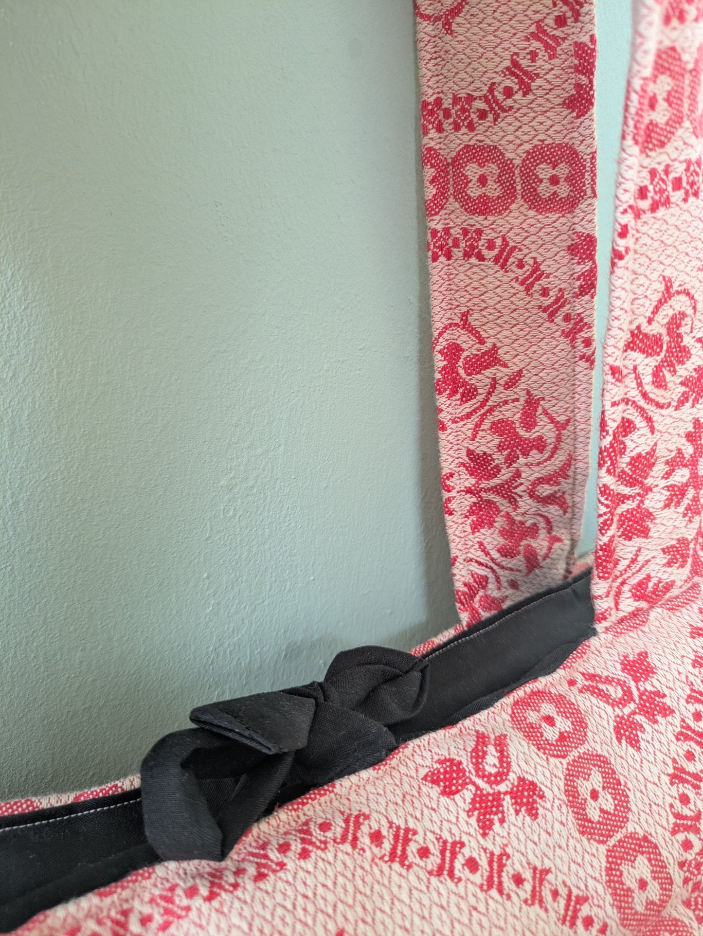 Tote bag midi rot weiß
