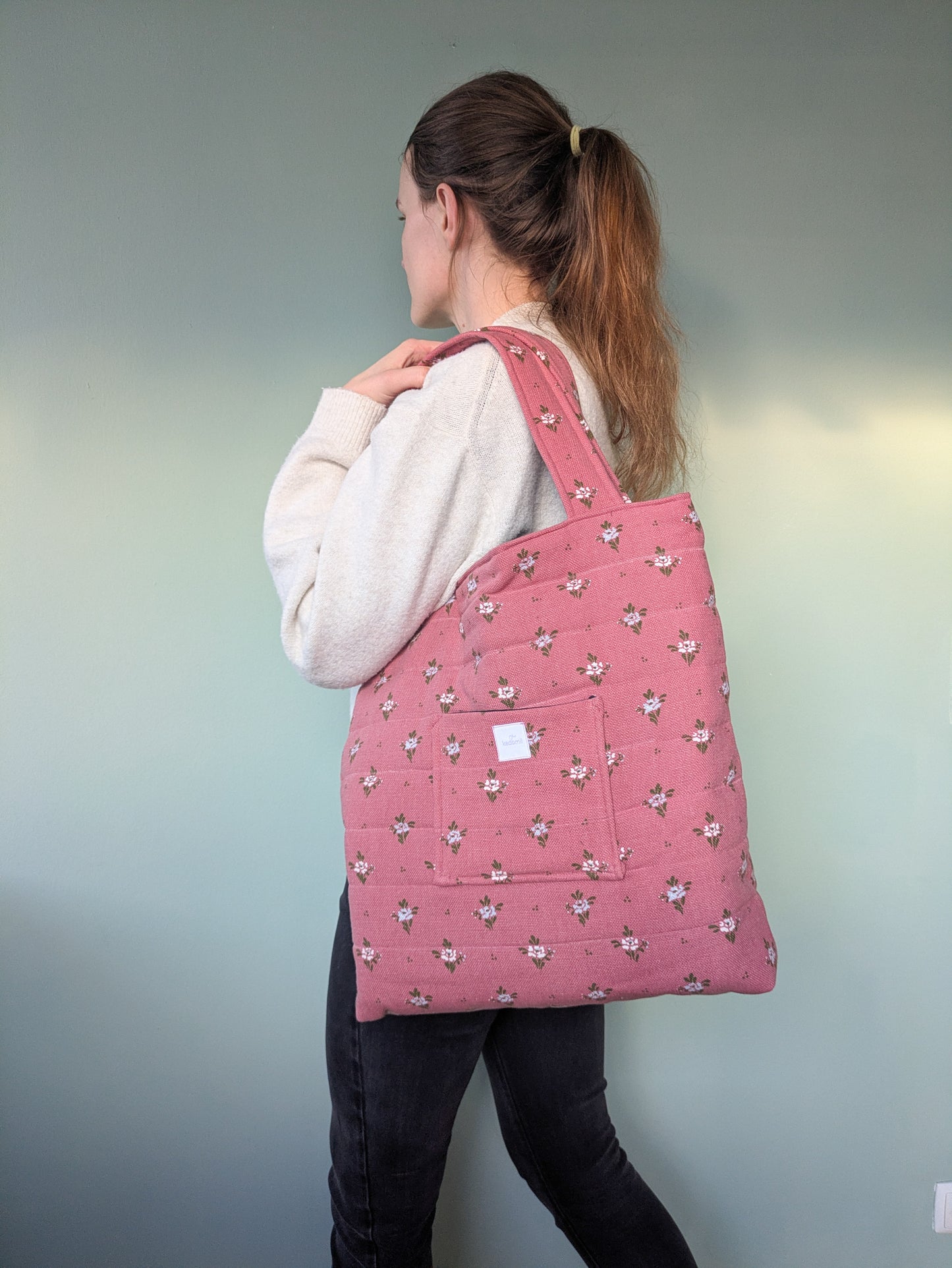 Tote bag XL rosa geblümt