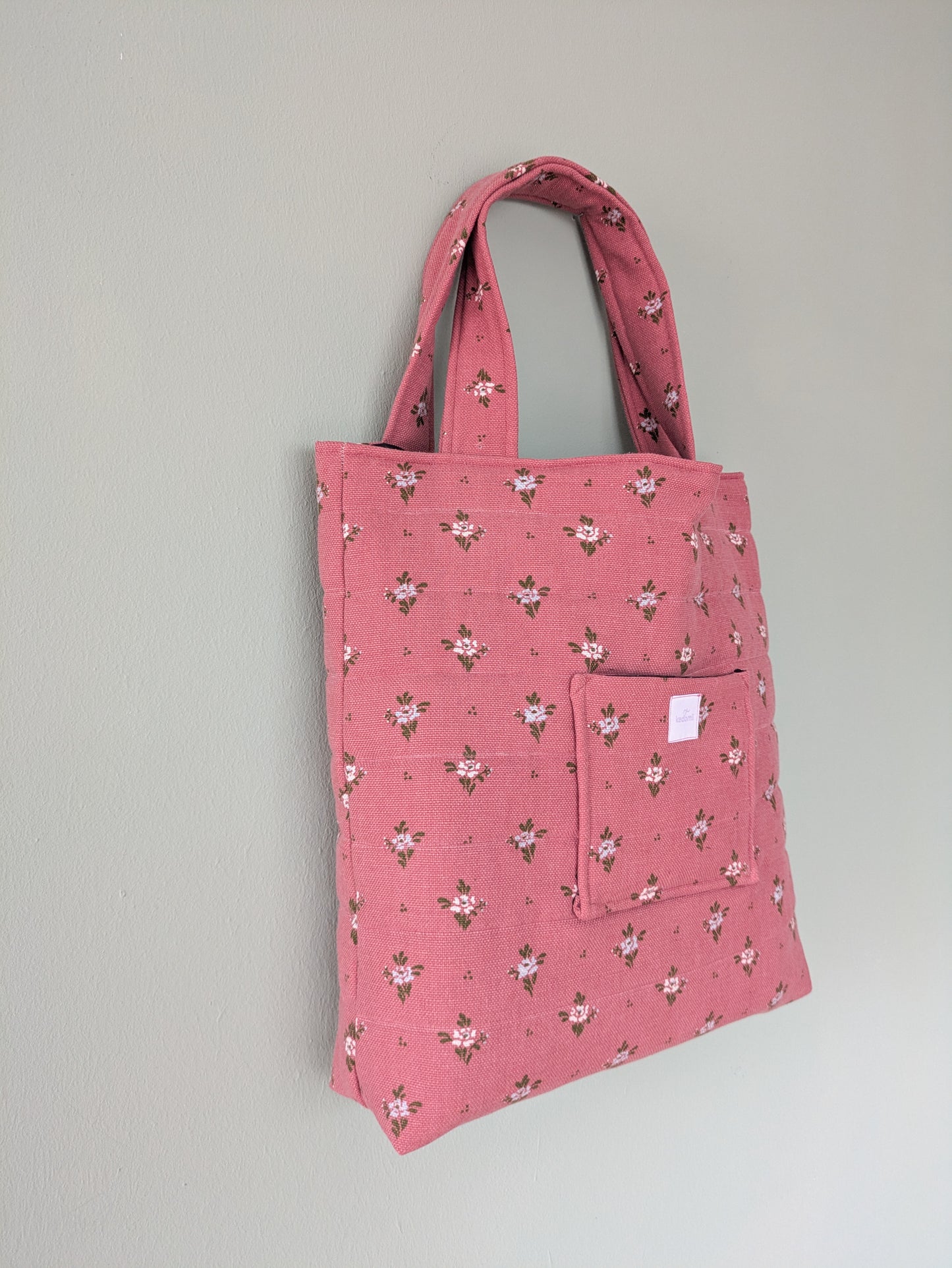 Tote bag XL rosa geblümt