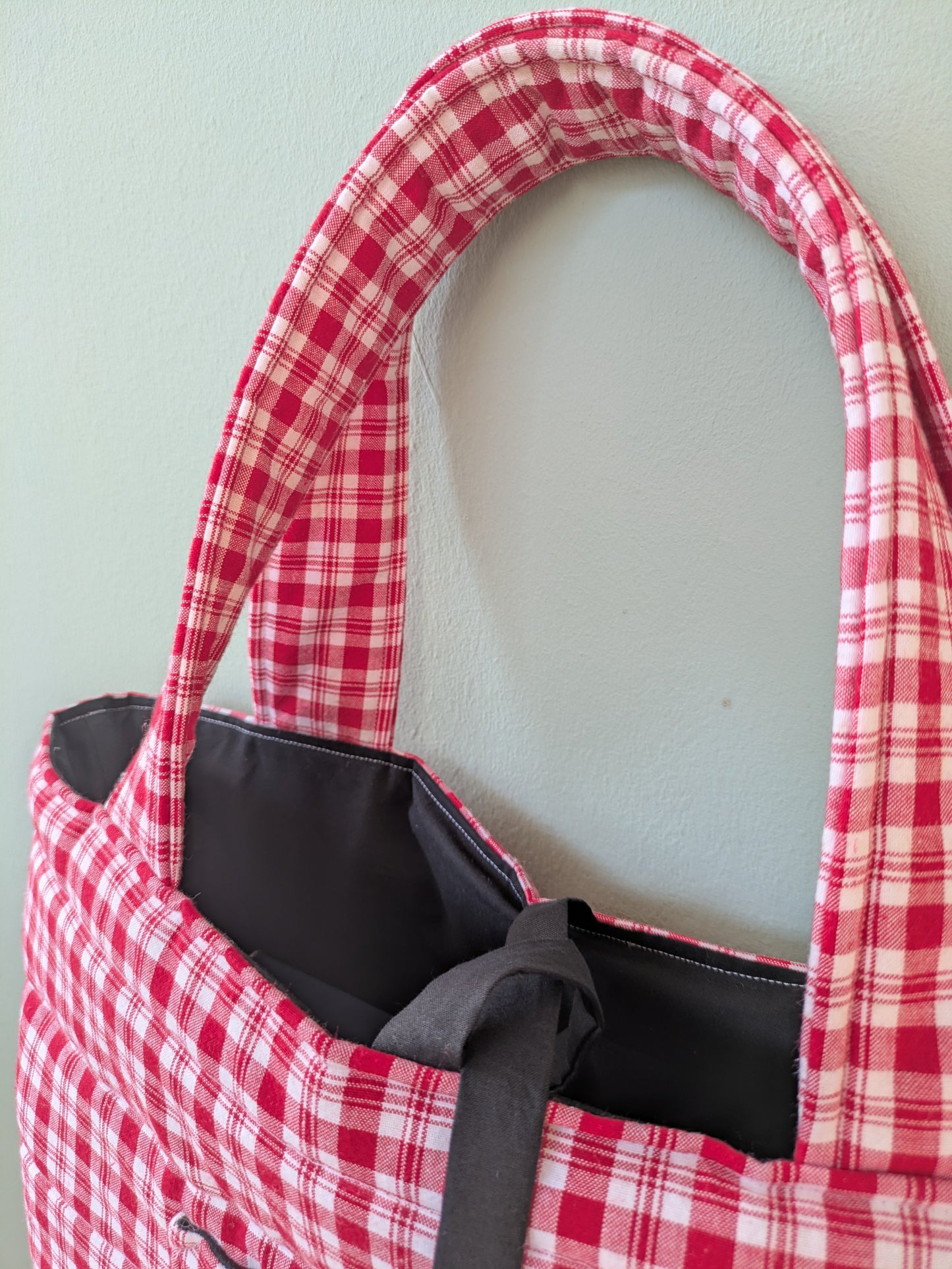 Tote bag midi kariert