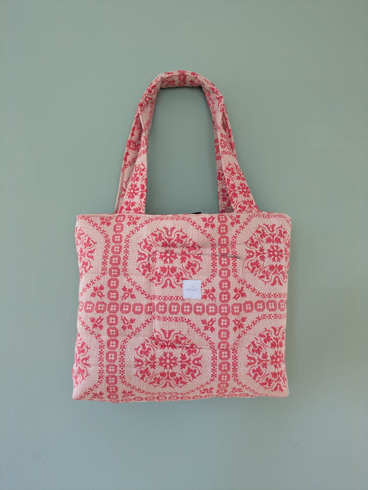 Tote bag midi rot weiß