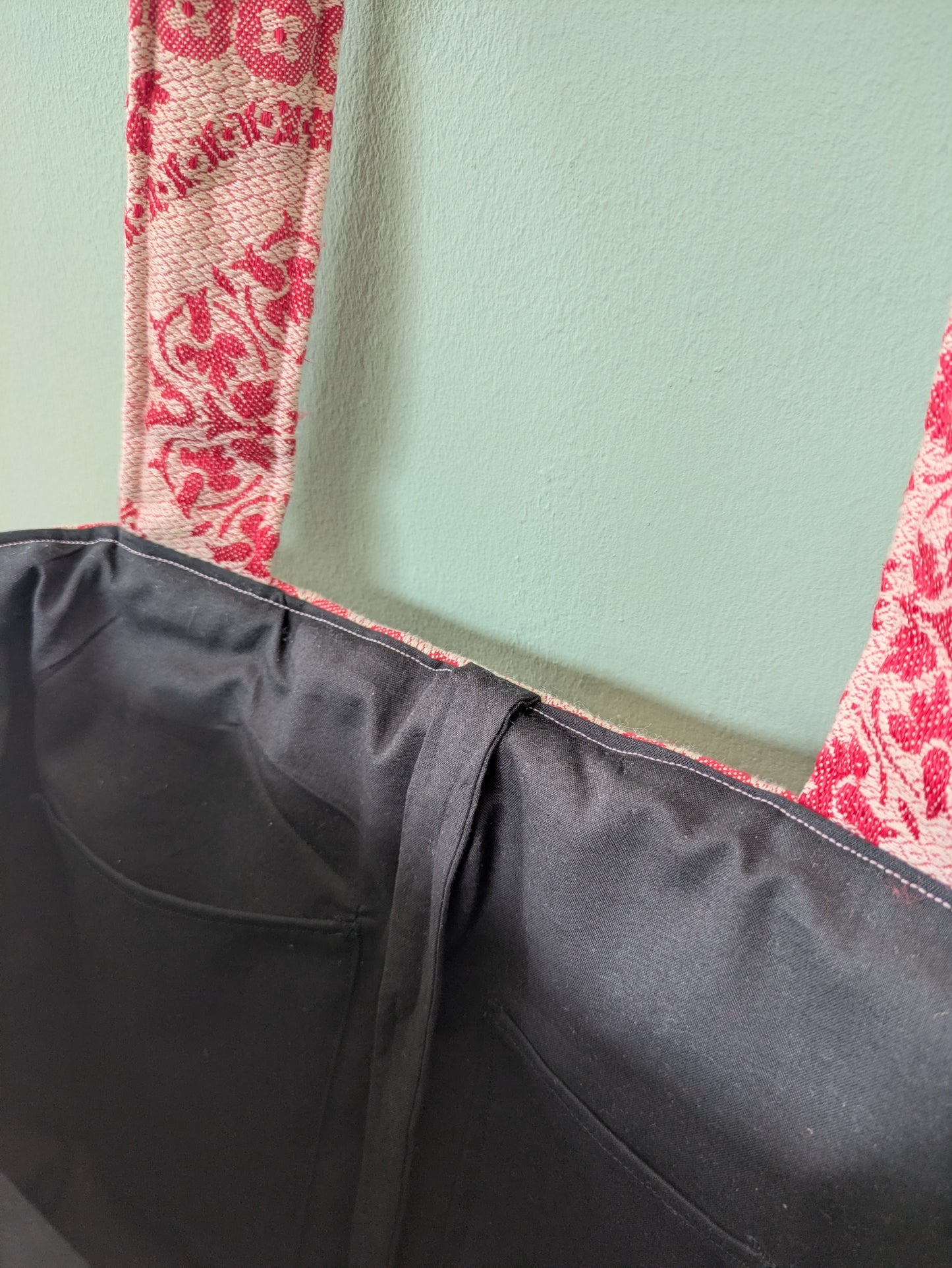 Tote bag midi rot weiß