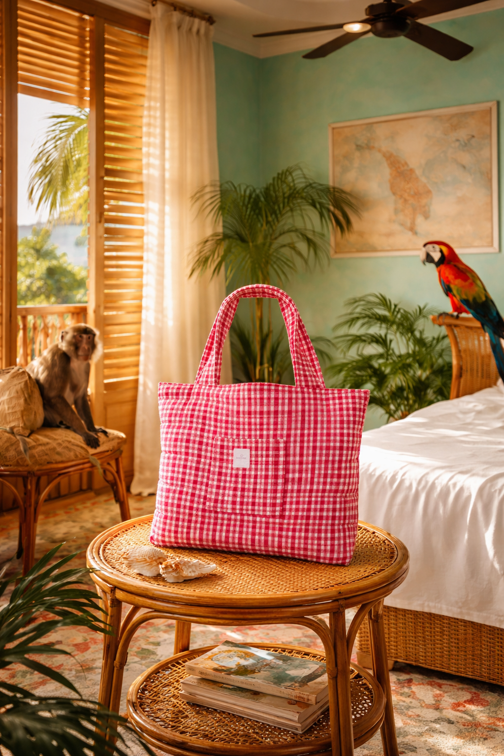 Tote bag midi kariert
