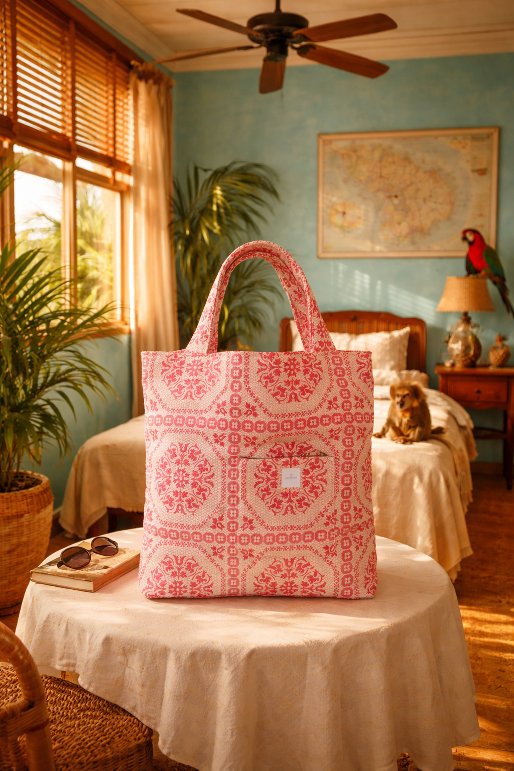 Tote bag XL rot weiß