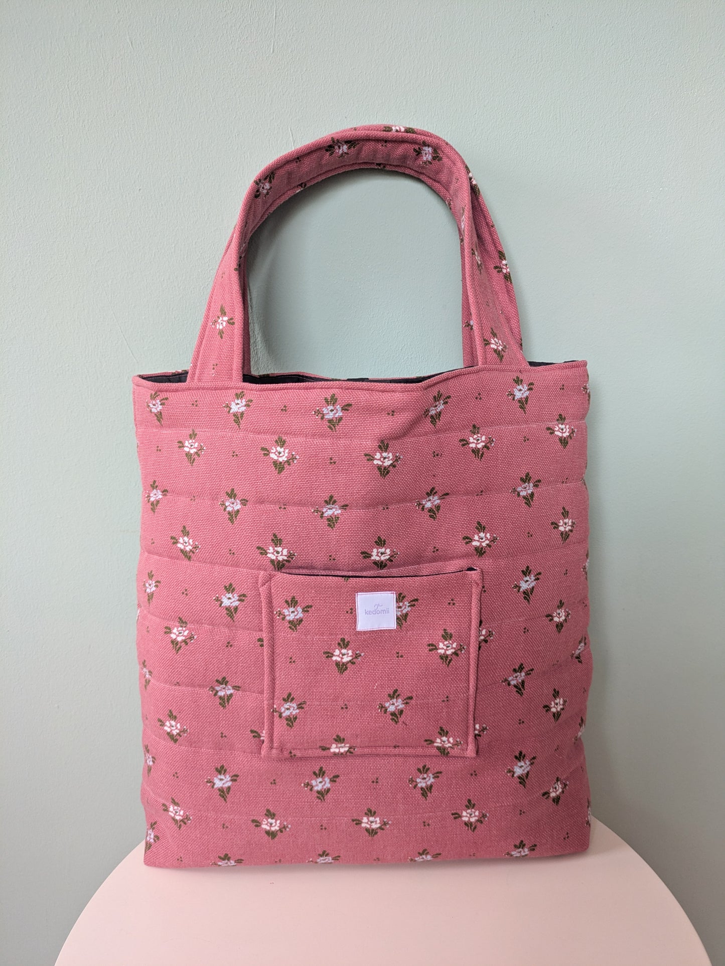 Tote bag XL rosa geblümt