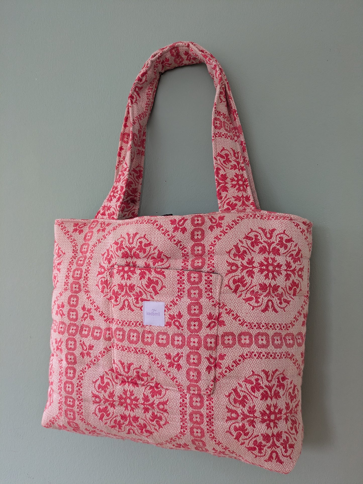 Tote bag midi rot weiß